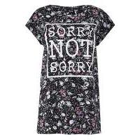 Floral Print Logo Print T-shirt
