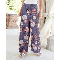 floral print wide leg trousers regular