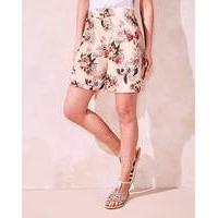 Floral Print Stretch Shorts