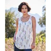 floral print sleeveless vest top