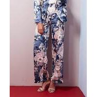 Floral Print Satin Wide Leg Trousers