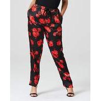 Floral Printed Satin Trousers Regular