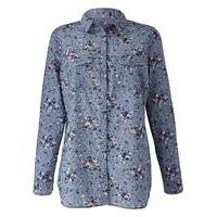 Floral Print Chambray Shirt