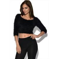 fluffy knit crop jumper