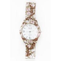 floral dial watch