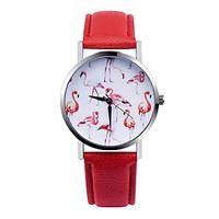 Flamingo Watch Women Watches Leather Unique Jewelry Accessories Gift Idea Spring Unique Custom Ladies Birds Trendy Strap Watch