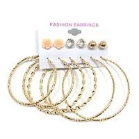 flower imitation pearl zircon round stud earrings hoop earrings earrin ...