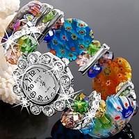 Flower-Shaped Woven Bracelet Fashion Watch/Wrist Watch Mixed Color (1Pc) Cool Watches Unique Watches