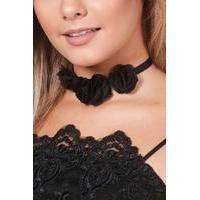 floral corsage choker black