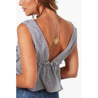 Flower Back Detail Multi Body Chain - gold