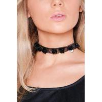 Floral Organza Choker - black