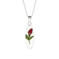 Floral Necklace Tulip Marquise Silver Large