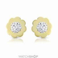 Flower-shaped Crystal-set Stud Earrings