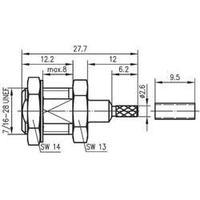 FME connector Plug, vertical mount 50 ? Telegärtner J01700A0013 1 pc(s)