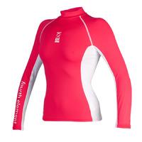 Fourth Element Hydroskin Long Sleeved Ladies Rash Vest - Coral/White