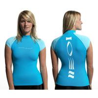 fourth element hydroskin short sleeved ladies rash vest blue