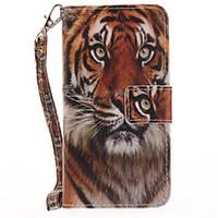 For Apple iPhone 7 7 Plus 6S 6 Plus SE 5S 5 Case Cover Tiger Pattern Painted Card Stent Wallet PU Skin Material Phone Case