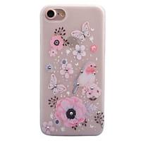 For Apple iPhone 7 7 Plus 6S 6 Plus SE 5S 5 Case Cover Butterfly Love Flower Pattern Painted Point Drill Scrub TPU Material Luminous Phone Case