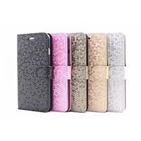 For iPhone 6 Case / iPhone 6 Plus Case Wallet / Card Holder / with Stand / Flip / Embossed Case Full Body Case Solid Color Hard PU Leather