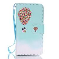 For iPhone 5 Case Wallet / with Stand / Flip Case Full Body Case Balloon Hard PU Leather iPhone SE/5s/5