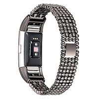 for fitbit charge 2 luxury steel bead style smart watch band fashion r ...