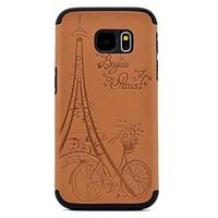 For Samsung Galaxy S8 S8 Plus Embossed Pattern Case Back Cover Case Eiffel Tower Hard PU Leather S7 S7 Edge