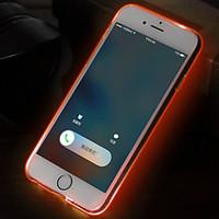 For iPhone 6 Case / iPhone 6 Plus Case LED Flash Lighting / Ultra-thin / Transparent Case Back Cover Case Solid Color Soft TPUiPhone 6s