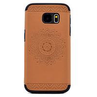 For Samsung Galaxy S8 Plus S7 Embossed Mandala Pattern PU leather and Black TPU Combo Soft Phone Case S8