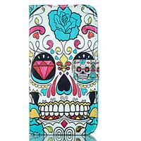 For Samsung Galaxy Case Card Holder / Wallet / with Stand / Flip / Pattern Case Full Body Case Skull PU Leather Samsung J5 / J1