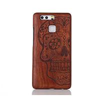 For Shockproof Embossed Pattern Case Back Cover Case Skull Hard Solid Wood for Huawei P9 Huawei P9 Lite