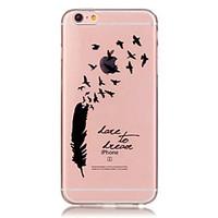 For iPhone 6 Case / iPhone 6 Plus Case Transparent / Pattern Case Back Cover Case Feathers Soft TPU iPhone 6s Plus/6 Plus / iPhone 6s/6