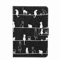 For Card Holder Wallet with Stand Flip Pattern Case Full Body Case Cat Hard PU Leather for Apple iPad Mini 4 iPad Mini 3/2/1