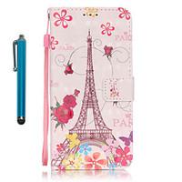 For Samsung Galaxy S7 edge S7 Case Cover with Stylus Butterfly Tower 3D Painting PU Phone Case S6 edge S6 S5 S4