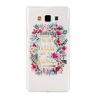 For Samsung Galaxy Case Transparent / Pattern Case Back Cover Case Word / Phrase PC Samsung A7 / A5 / A3