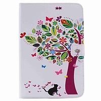 For Card Holder Wallet with Stand Auto Sleep/Wake Flip Pattern Case Full Body Case Tree Scenery Hard PU Leather for Apple iPad Mini 4 Mini 3/2/1