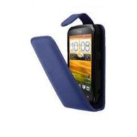 Fonerange HTC Desire C Flip Case Cover Blue with Screen Protector