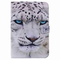 For Card Holder Wallet with Stand Auto Sleep/Wake Flip Pattern Case Full Body Case White leopard Hard PU Leather for Apple iPad Mini 4 Mini 3/2
