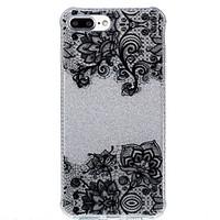 For Double IMD Case Back Cover Case Black Bottom Flower Pattern Soft TPU Apple iPhone 7 7 Plus 6s 6 Plus SE 5s 5