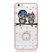 For Ring Holder Transparent Pattern Case Back Cover Case Owl Hard PC for Apple iPhone 6s Plus iPhone 6 Plus iPhone 6s iPhone 6