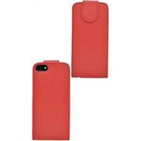 fonerange iphone 5 leather flip case cover red with screen protector