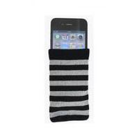 fonerange grey and black striped cotton sock for apple iphone 3g3gs44s