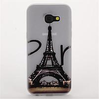 For Samsung A3(2017) A5(2017) Glow in the Dark Frosted Pattern Case Back Cover Case Eiffel Tower Soft TPU A7(2017)