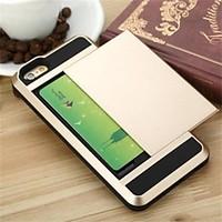 For iPhone 6 Case / iPhone 6 Plus Case Card Holder Case Back Cover Case Solid Color Hard PC iPhone 6s Plus/6 Plus / iPhone 6s/6