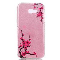 For Samsung Galaxy A3(2017) A5(2017) Double IMD Case Back Cover Case Diagonal plum flower pattern Soft TPU A7(2017)
