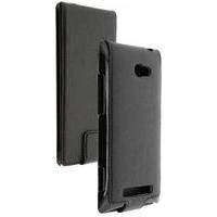 fonerange slim executive leather flip case cover for htc 8x black