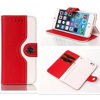 For iPhone 5 Case Wallet / Card Holder / with Stand / Flip Case Full Body Case Solid Color Hard PU Leather iPhone SE/5s/5
