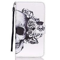 For Samsung Galaxy Case Wallet / Card Holder / with Stand / Flip Case Full Body Case Skull PU Leather SamsungS6 edge plus / S6 edge / S6