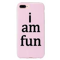 For IMD Case Back Cover Case Pink Word Soft TPU for iPhone 7 Plus iPhone 7 iPhone 6s Plus 6 Plus iPhone 6s 6