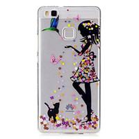 for huawei p9 lite p8 lite case cover girl pattern painted high penetr ...
