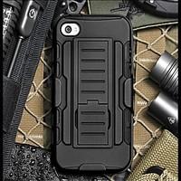 For iPhone 7 Plus Drop Resistance Armor Protective Jacket with Stand and Clip for iPhone 5/5S
